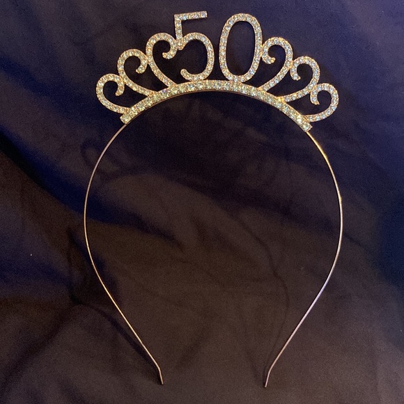 50th Birthday- Tiara, Sash, and cake Topper - Picture 2 of 6